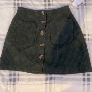 Green mini skirt